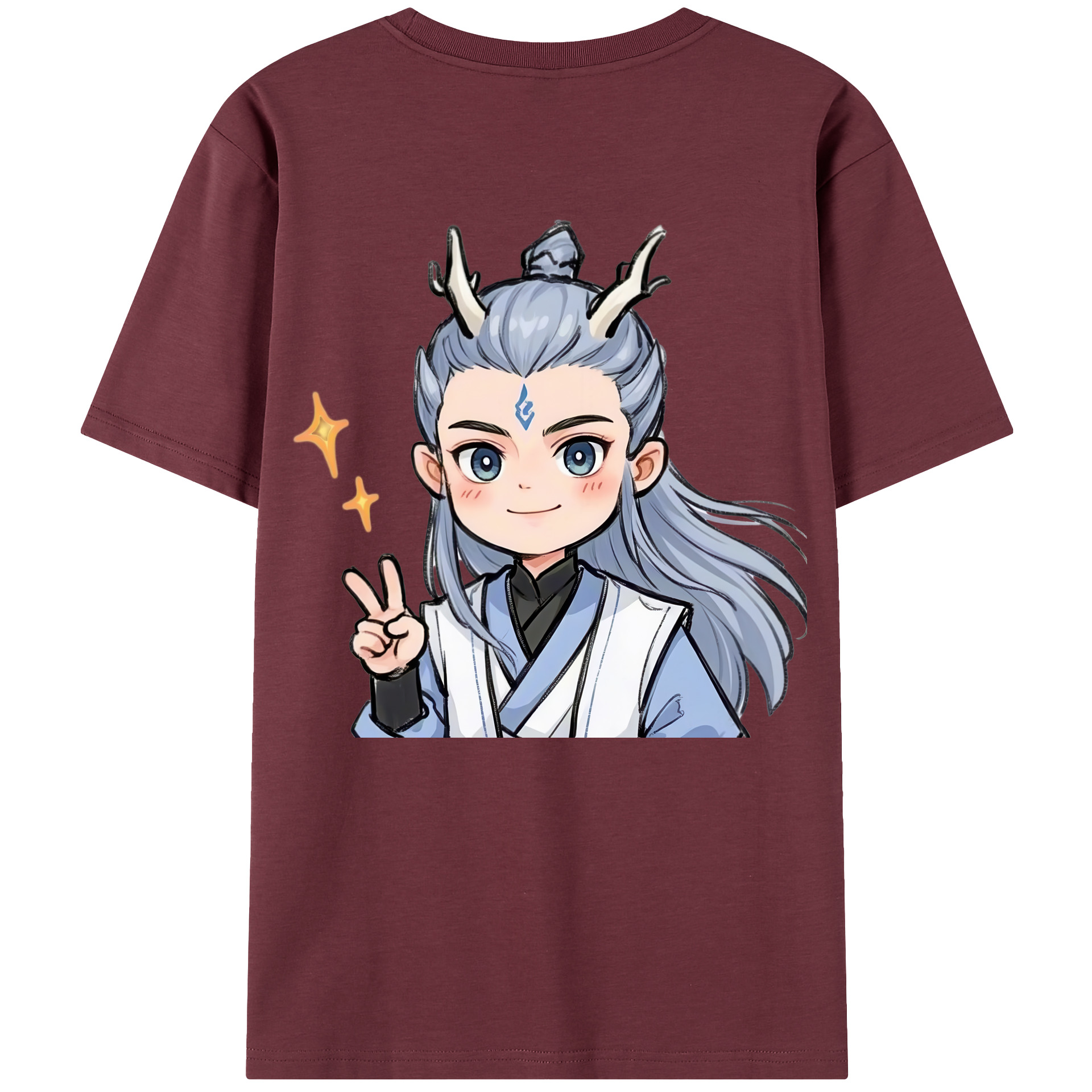 （画像用） Ne Zha 2 ナタ 魔童の大暴れ 綿100％半袖Tシャツ（背面プリント）